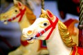 Galloping horse fairground ride. Royalty Free Stock Photo