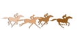 Coffee color horse racing with shadows background.