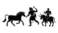 Galloping Warriors on Horses, Epic History vector design Generative AI Royalty Free Stock Photo