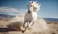 Galloping white horse exudes strength and elegance Royalty Free Stock Photo