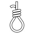 Gallows with rope noose icon black color illustration flat style simple image