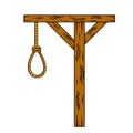 Gallows. Wooden structure for execution. Medieval justice. Place of death
