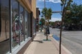 Street scene in downtown of the city of Galllup, with buidlings and stores