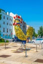 Galo de Barcelos statue in Lisbon, Portugal Royalty Free Stock Photo