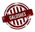 galoshes - red round grunge button, stamp