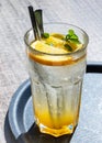 Galss of homemade orange lemonade Royalty Free Stock Photo
