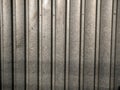Galvanised sheet steel garden fence close up shot