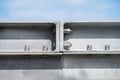 Galvanized bolted connection of steel elements of framework Royalty Free Stock Photo