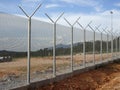 Galvanized iron anti-theft security fencing. Royalty Free Stock Photo