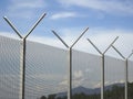 Galvanized iron anti-theft security fencing.