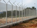 Galvanized iron anti-theft security fencing. Royalty Free Stock Photo