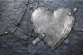 Galvanized metal heart Royalty Free Stock Photo