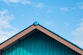 Galvanized sheet zinc sheet building and roof with blue sky. Royalty Free Stock Photo
