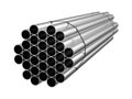 Galvanized steel circle pipe. Metal products. 3d illustration Royalty Free Stock Photo