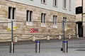 galvanized steel construction barricade, barrier and fence near the prime ministers office in Budapest