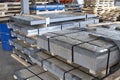Galvanized steel sheets in packs Royalty Free Stock Photo
