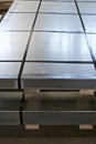 Galvanized steel sheets in packs Royalty Free Stock Photo