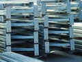 Galvanized steel structures in stacks are ready shipment to the customer Royalty Free Stock Photo