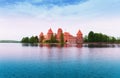 Galve lake and Trakai castle island Royalty Free Stock Photo