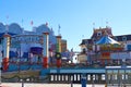 Galveston Island Historic Pleasure Pier decorated for Christmas.