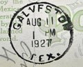 Galveston Texas Postmark 1927 Royalty Free Stock Photo