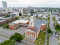 Aerial drone photo First Evangelical Lutheran Church Galveston Texas