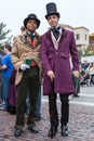 Galveston, TX/USA - 12 06 2014: Pair of men dressed in Victorian style at Dickens on the Strand Festival in Galveston, TX Royalty Free Stock Photo