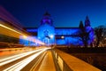 Galway Cathedral lit up blue Royalty Free Stock Photo