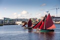 Galway Hooker type traditional sailing boat in River Corrib,