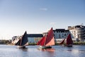 Galway Hooker type traditional sailing boat in River Corrib,