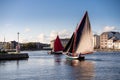 Galway Hooker type traditional sailing boat in River Corrib,