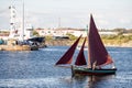 Galway Hooker type traditional sailing boat in River Corrib,