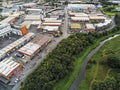 08/13/2019 Galway city, Ireland. Terryland business and retail park and forest. Aerial view