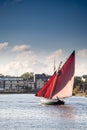 Galway Hooker type traditional sailing boat in River Corrib,