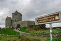 GALWAY, IRELAND - FEBRUARY 18, 2017: Wide view of people visiting the Dunguaire Castle