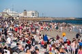 Galway, Ireland - 24.04.2021: Huge party on Salthill beach . Young people enjoy hot sunny weather with cold beer and cider. Fun