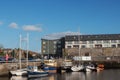 Galway port harbour. Small ships,