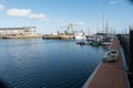 Galway port harbour. Small ships,
