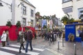 Tourists visiting Galway city on the Christmas Eve