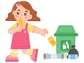 Illustration of a little girl littering Royalty Free Stock Photo