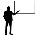 Gambar orang presentasi papan tulis bayangan hitam