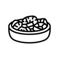 gambas al ajillo spanish cuisine line icon vector illustration