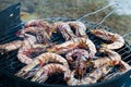Gambas on barbecue