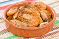 Gambas Pil Pil (Sizzling prawns) Royalty Free Stock Photo