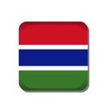 Gambia flag button icon isolated on white background Royalty Free Stock Photo