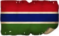 Gambia Flag On Old Paper