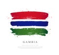 Gambia flag. Brush strokes are drawn by hand