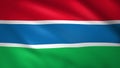 The Gambia flag waving in the wind