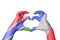 Gambia France Heart, Hand gesture making heart
