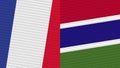 Gambia and France Two Half Flags Together